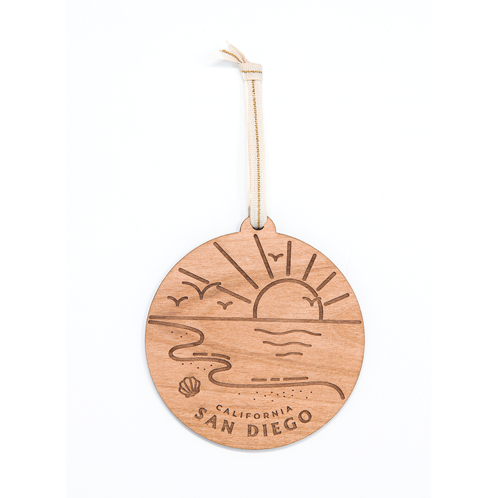 Beach Destination Wood Ornament