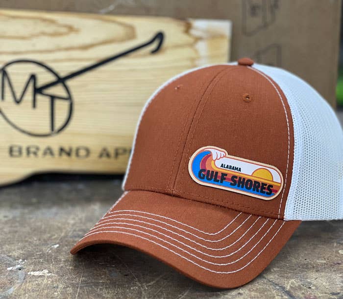 Sun Ride Waves - Leather Patch Hat - CUSTOMIZABLE