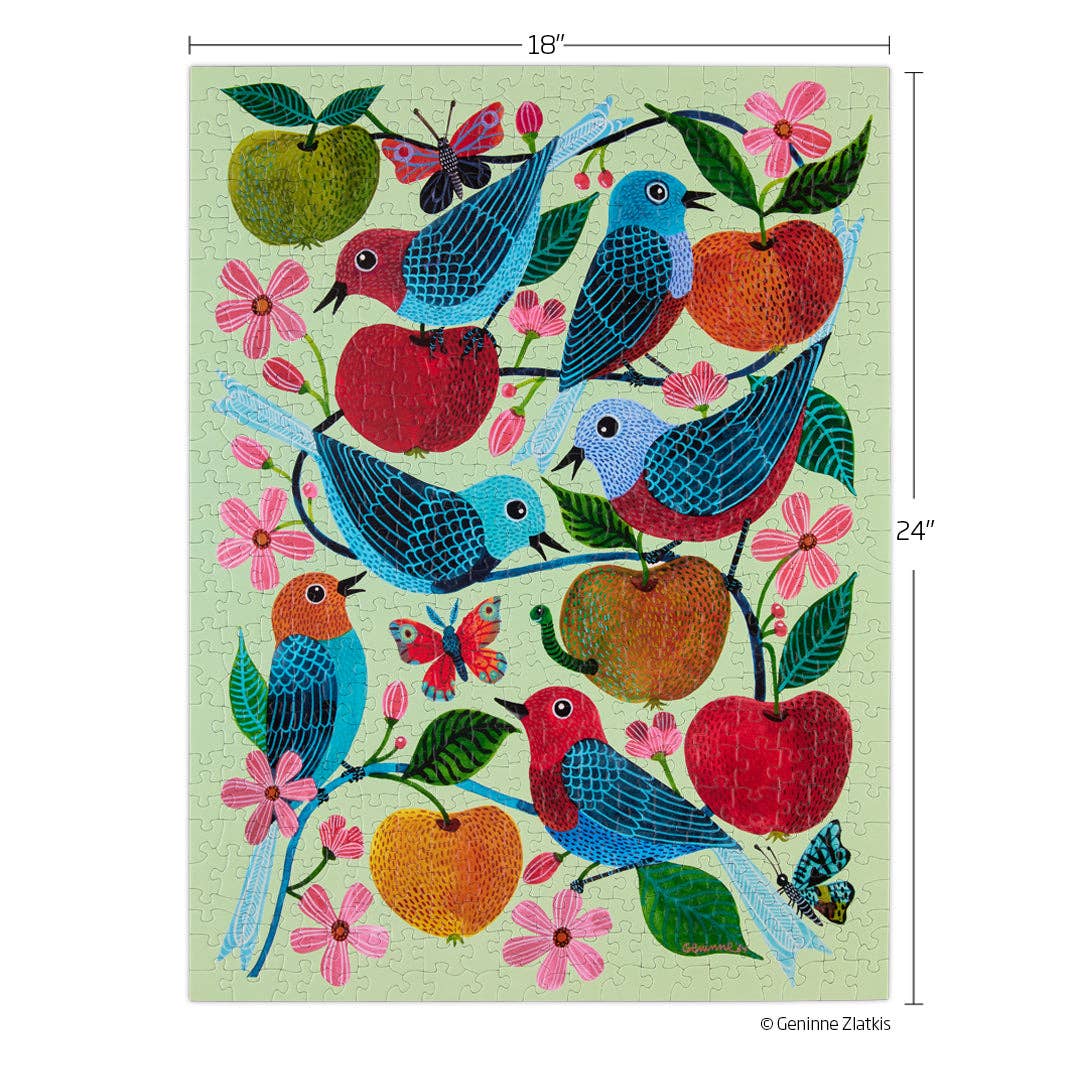Apple Orchard 500 Piece Puzzle, Spring Bird Floral Gift