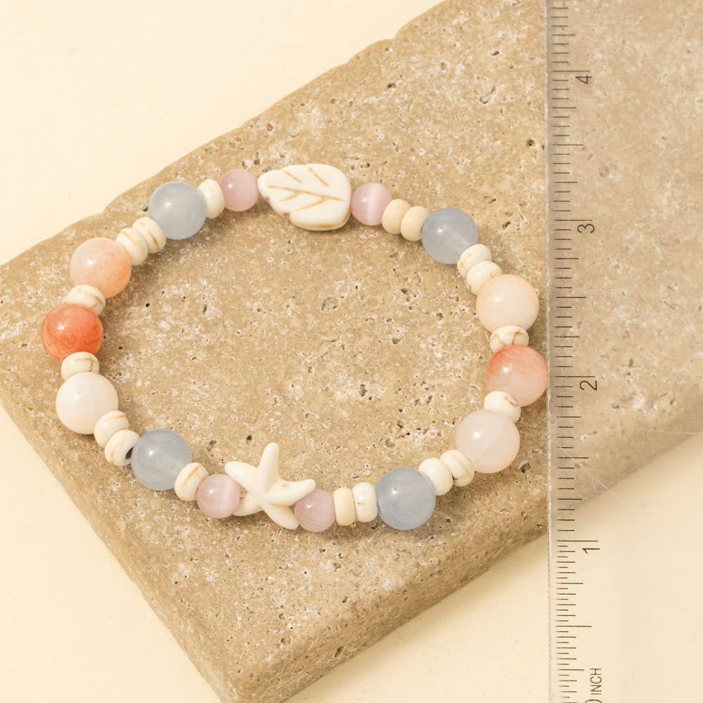 Starfish And Leaf Beaded Bracelet
