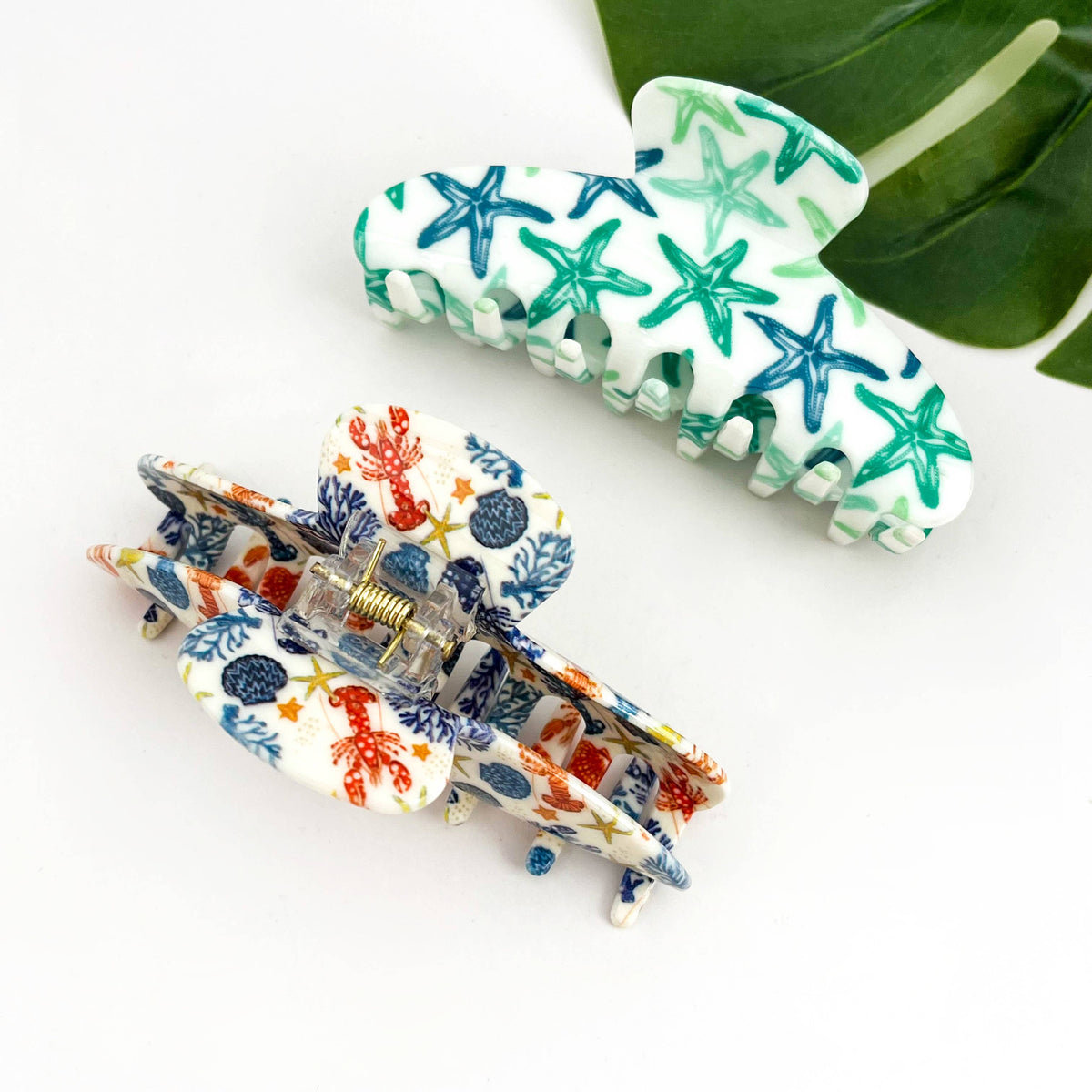 Coastal Sea Life Hair Claw Clip, Beach Style Hair Accessory