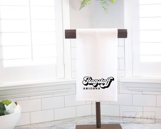 Retro Your City Flour Sack Towel, Custom Text