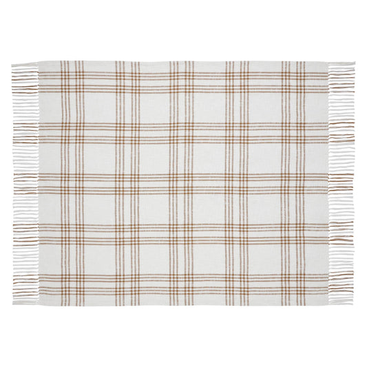 Wheat Plaid Woven Throw 50x60