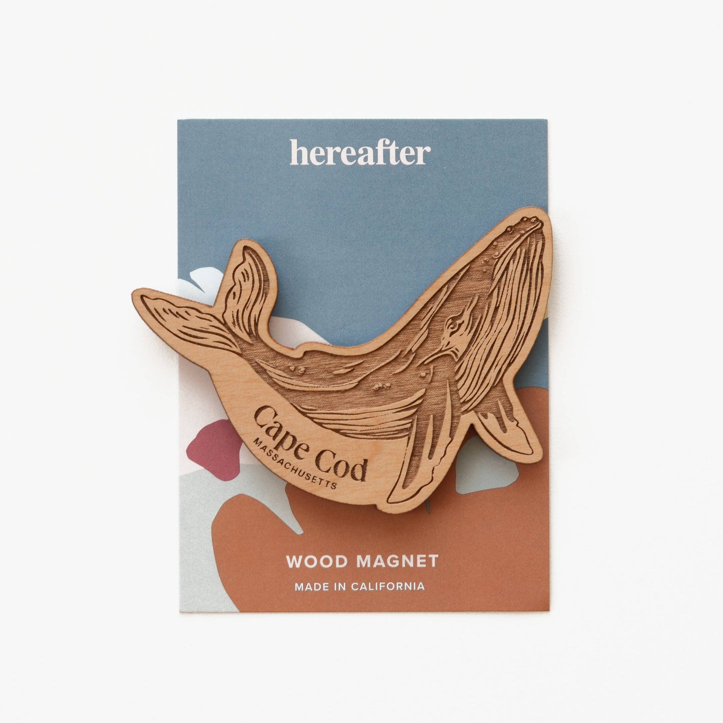 Humpback Whale Destination Wood Magnet