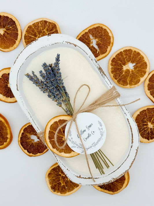 Summer Citrus Petite Dough Candle: White Wash