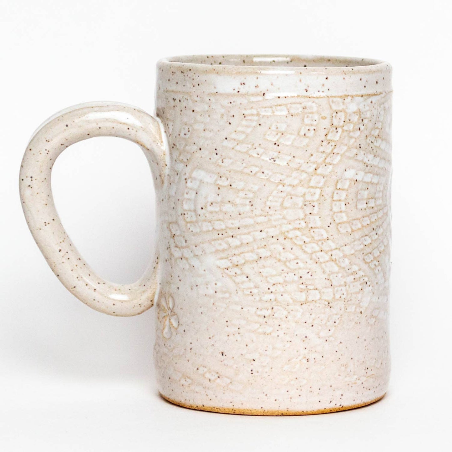Starfish Pattern Handmade, in Ohio, Ceramic White 14oz Mug