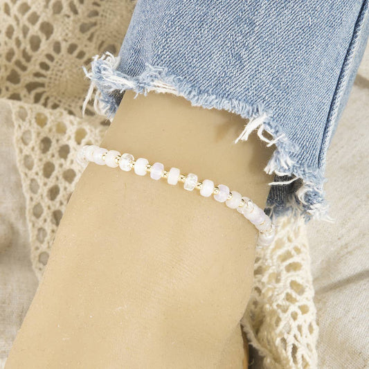 Colorful Rondelle Bead Stretch Beaded Anklet