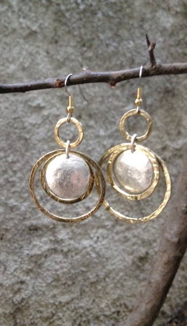 Dual Tone Harmony Hoop Earrings