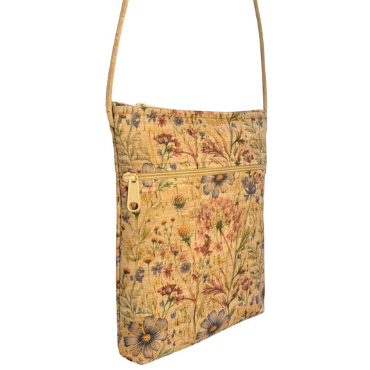 Cork Vertical Zip Top Cross Body w/ Zip Pocket | Wildflower