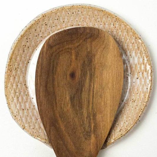 Ceramic Spoon Rest - Brown Horse Pattern Handmade in Ohio