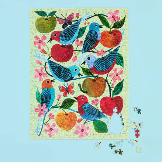 Apple Orchard 500 Piece Puzzle, Spring Bird Floral Gift