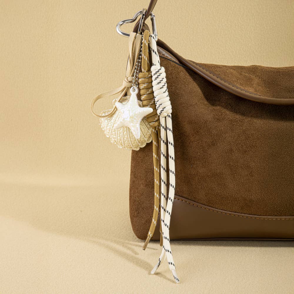 Shell And Starfish Coastal Bag Charm