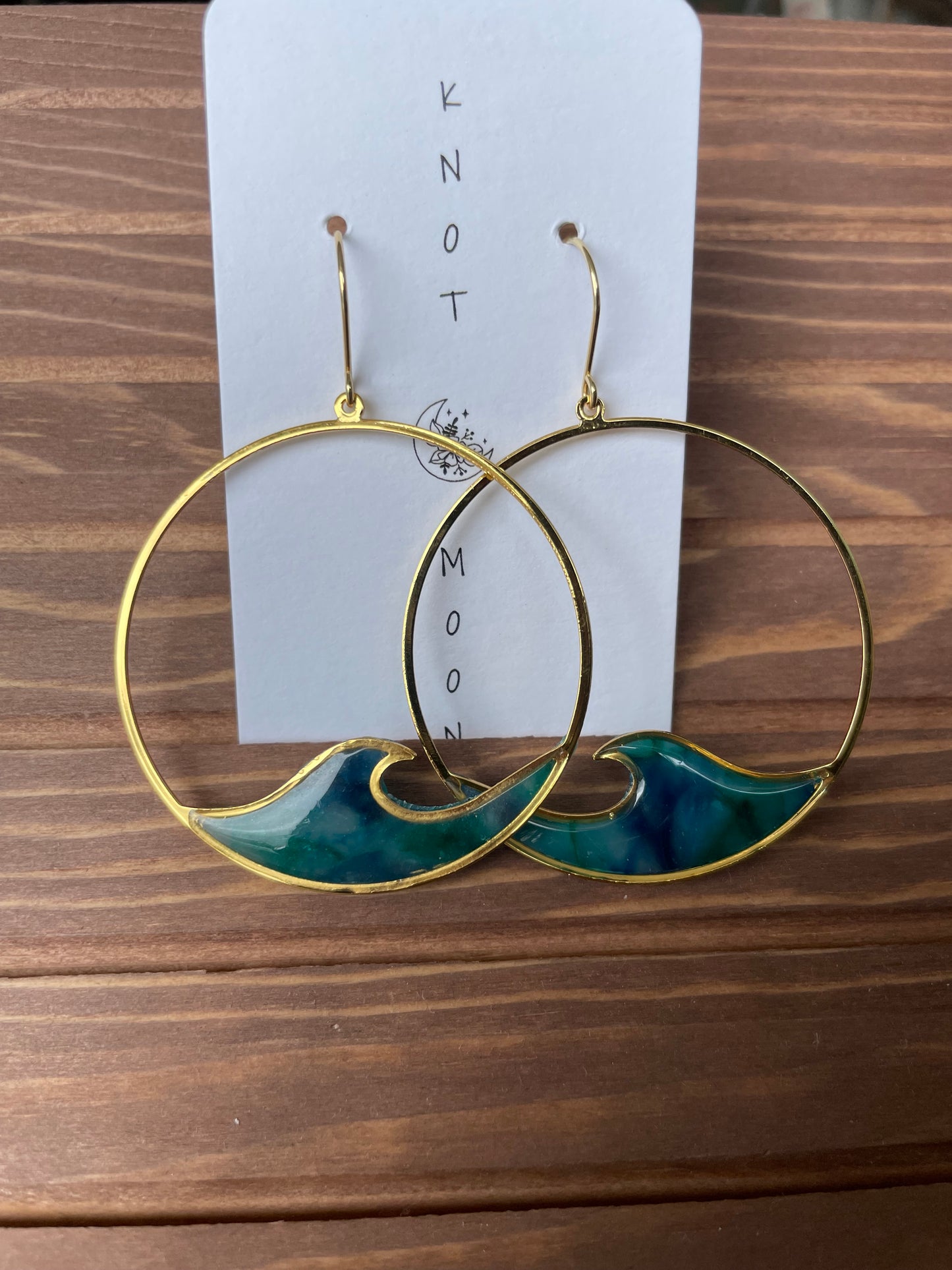 Wave Hoop Resin Earrings | Ocean Inspired
