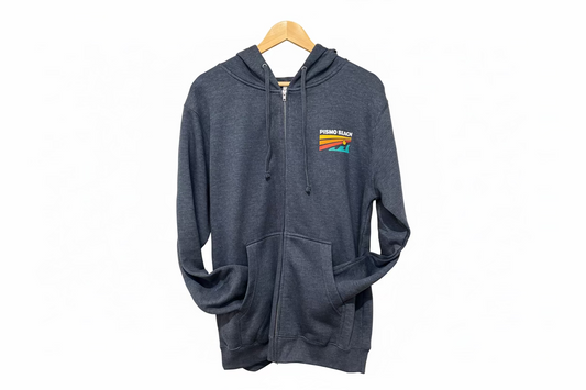 Pismo Beach Sky Wave Terry Zip Up Hoodie - Navy