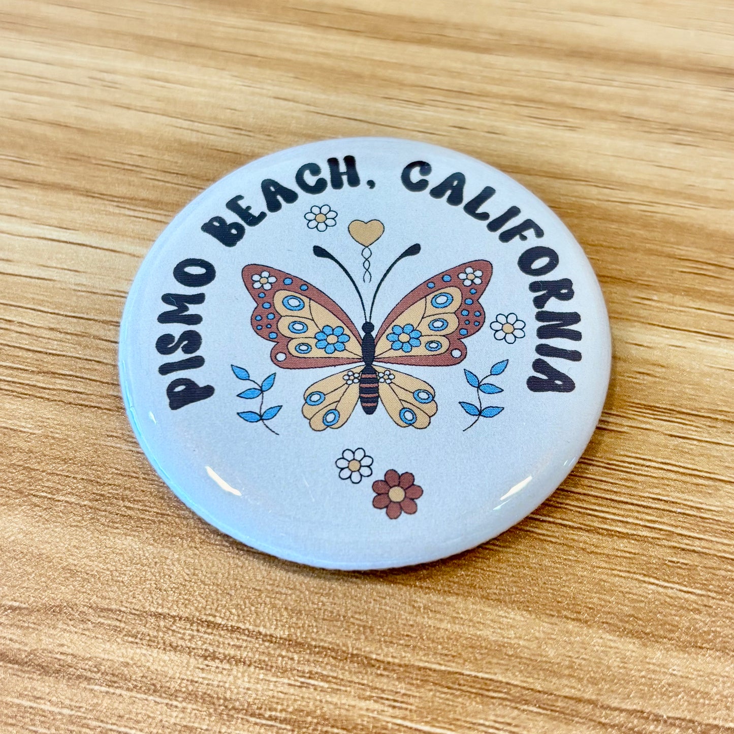 Pismo Boho Butterfly Button Magnet