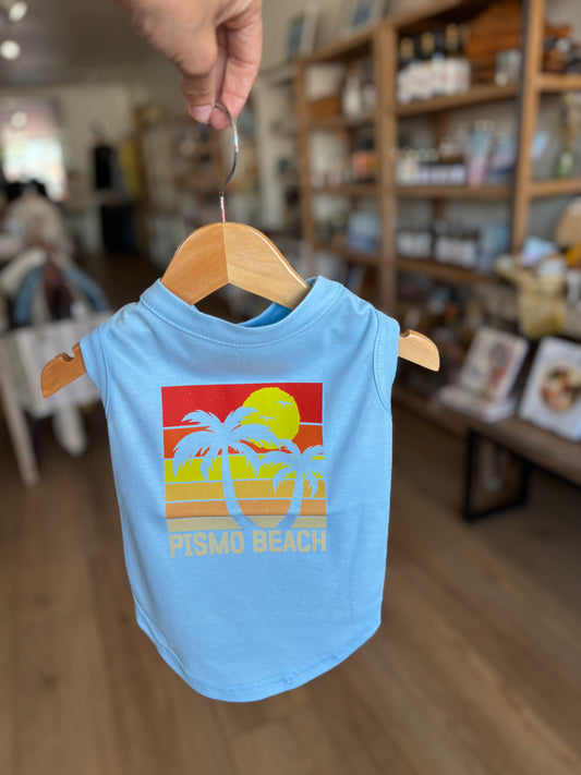 Vintage Style Cat or Dog Shirt for Pets Pismo Beach Retro Palms