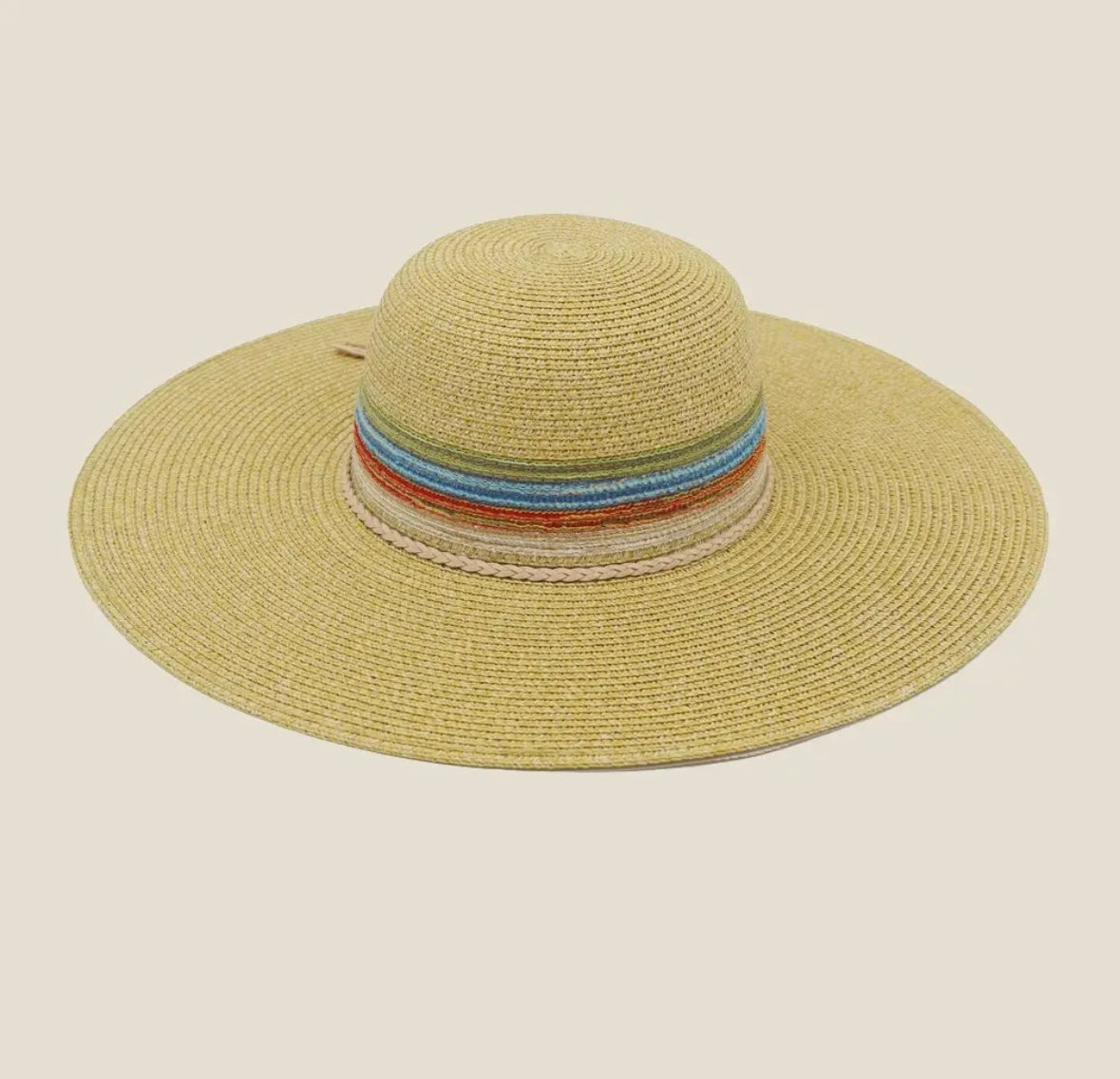 Wide Brim Multi Stripe Sun Hat