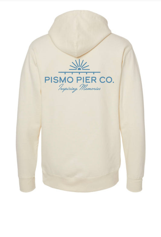 Pismo Pier Co. Midweight Hoodie – Bone/Cream Coastal California Fleece Sweatshirt