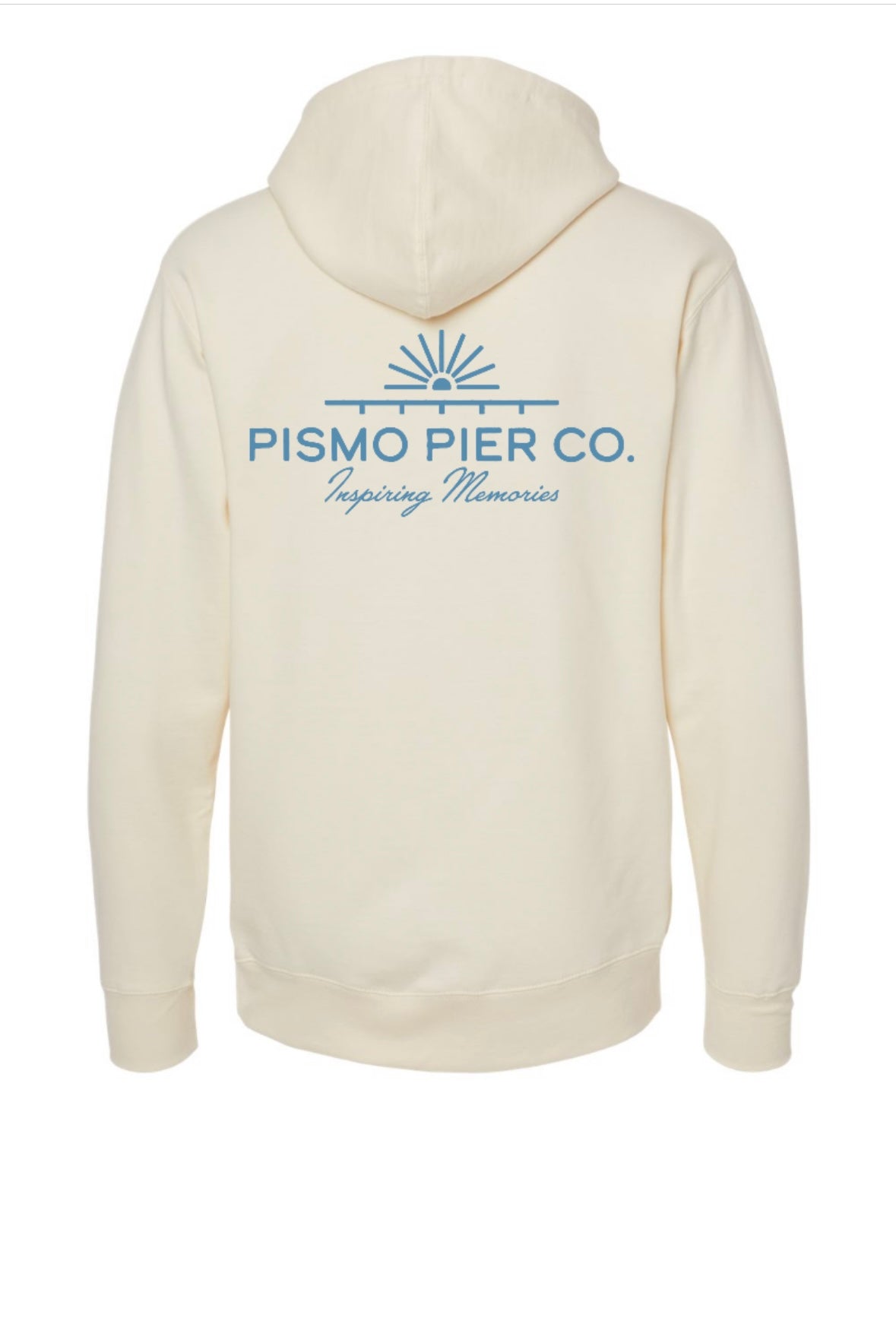 Pismo Pier Co. Midweight Hoodie – Bone/Cream Coastal California Fleece Sweatshirt