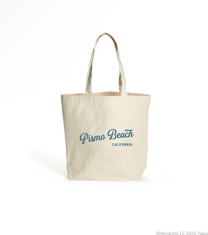 Pismo Beach Natural Canvas Market Tote