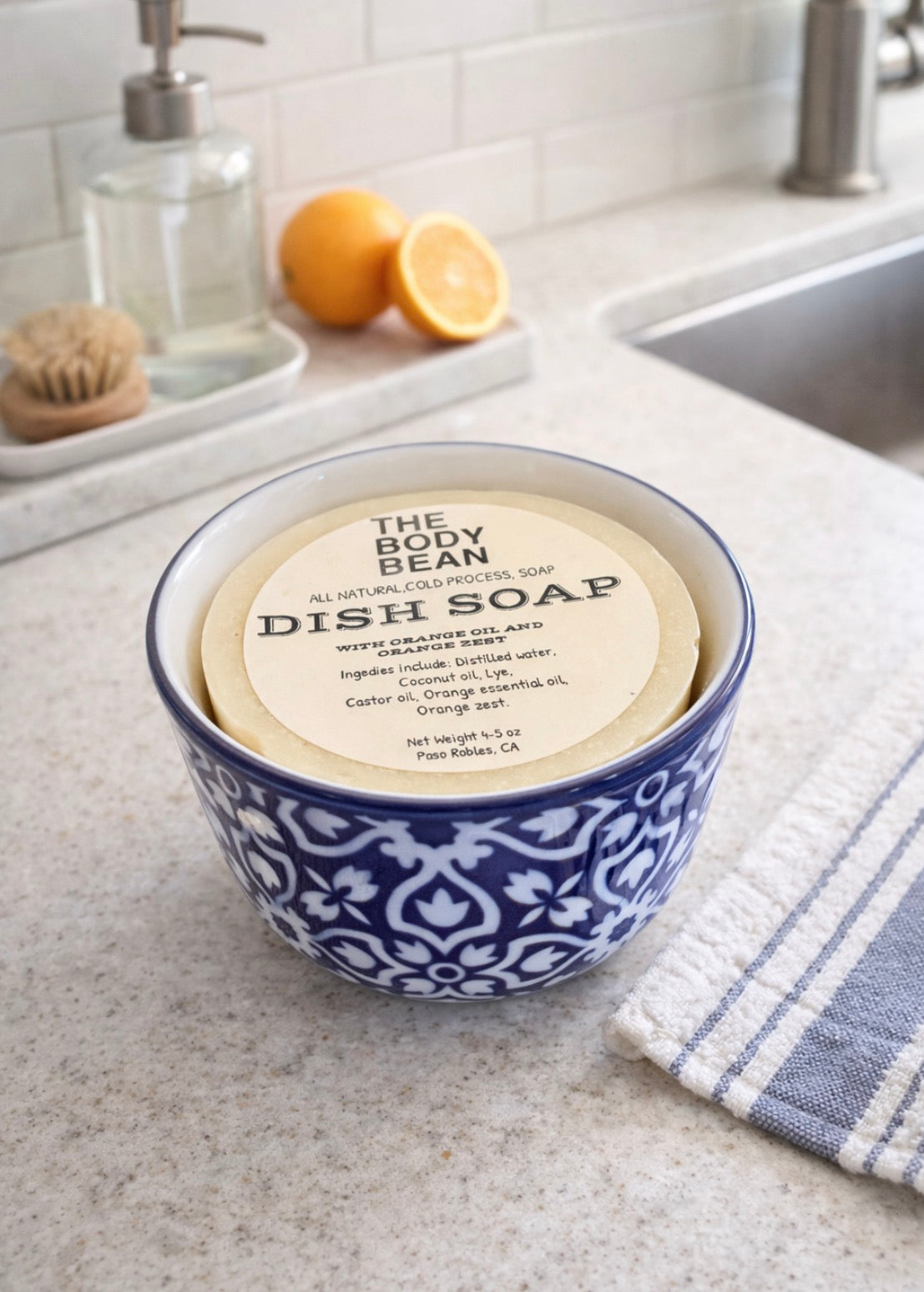 All Natural Dish Soap with bowl by The Body Bean