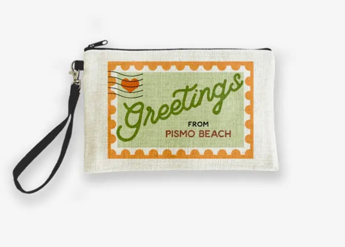 Pismo Beach Zip Pouch Clutch - Postage Stamp