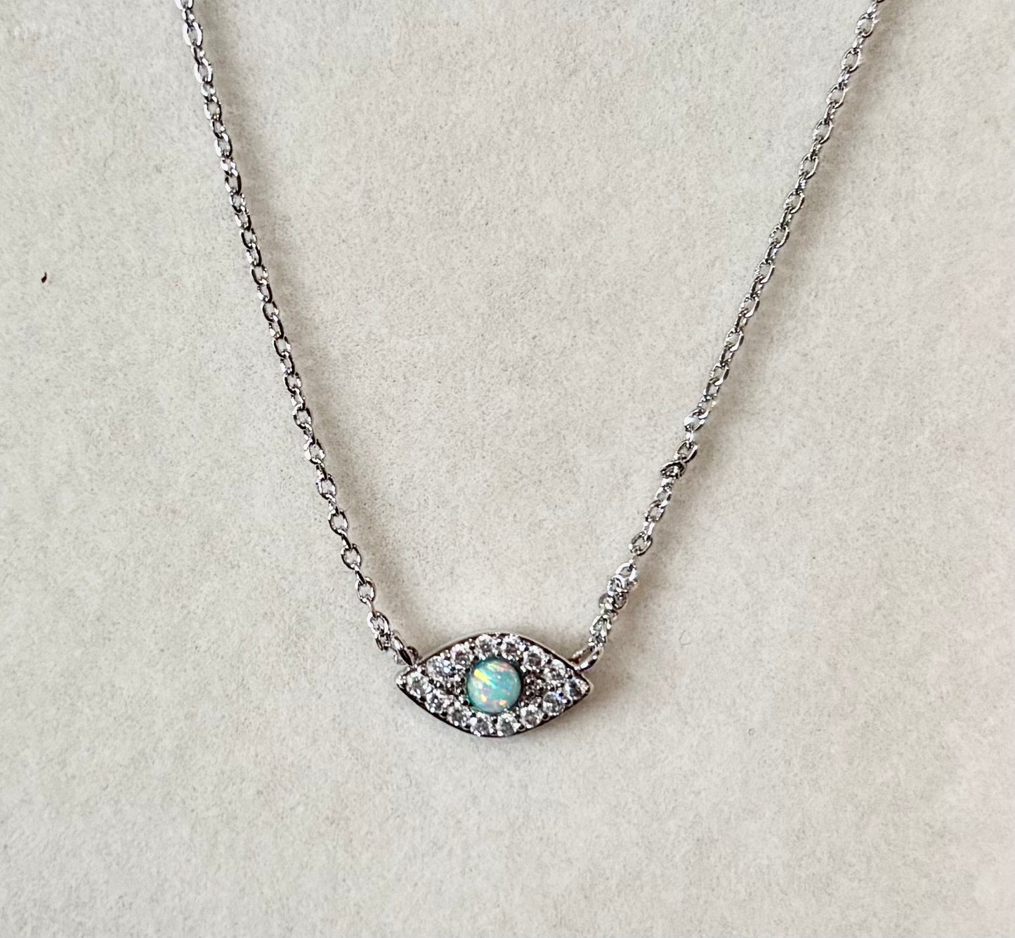 Evil Eye Necklace Silver