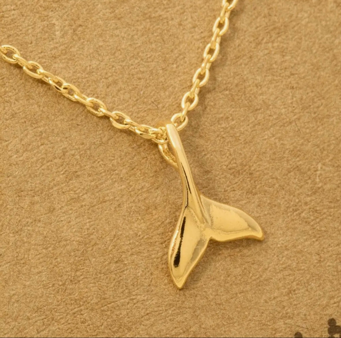 Gold dipped Whale Tale Necklace