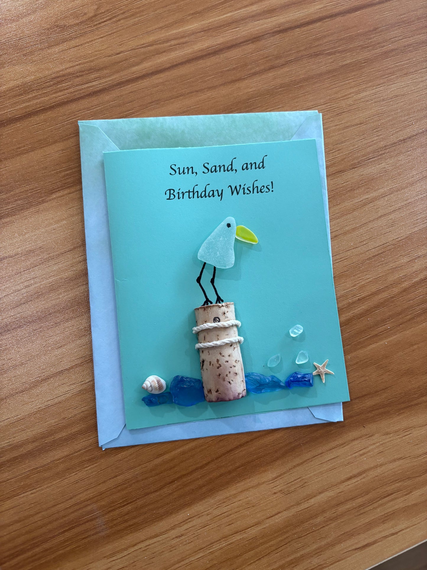 Sea Glass Greeting Card handmade by Leslie Ogden Assorted