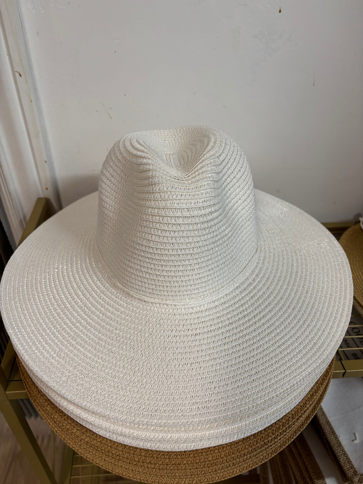 Floppy Fedora Straw Sun Hat White