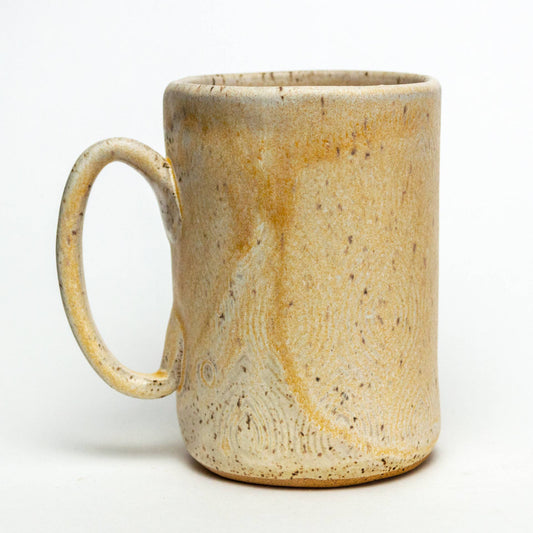 Orange Cone Flower Design Handmade in Ohio Ceramic Mug 14 oz