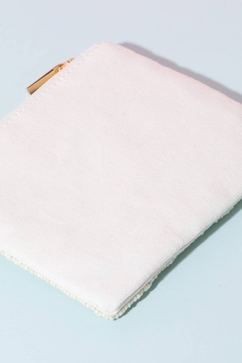 Colorful Good Vibes Beaded Coin Purse