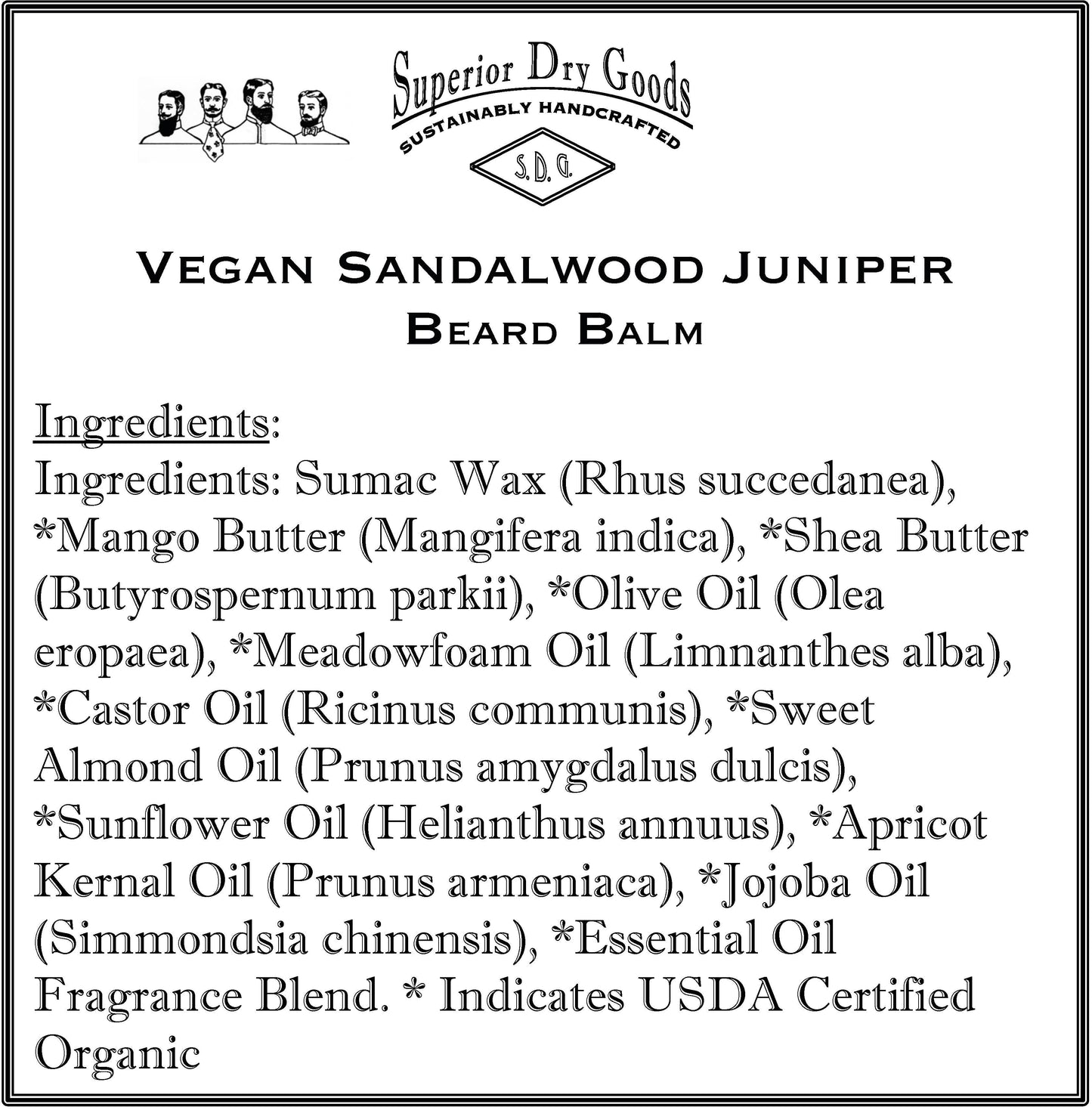 Vegan Sandalwood Juniper Beard Balm | All Natural