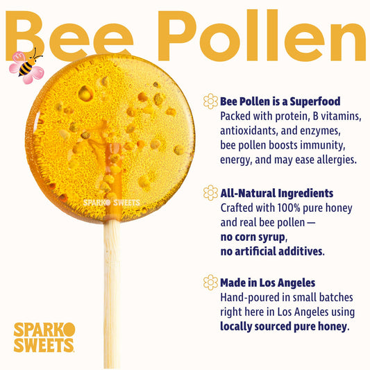 Honey Bee Pollen Lollipops - 1.7"