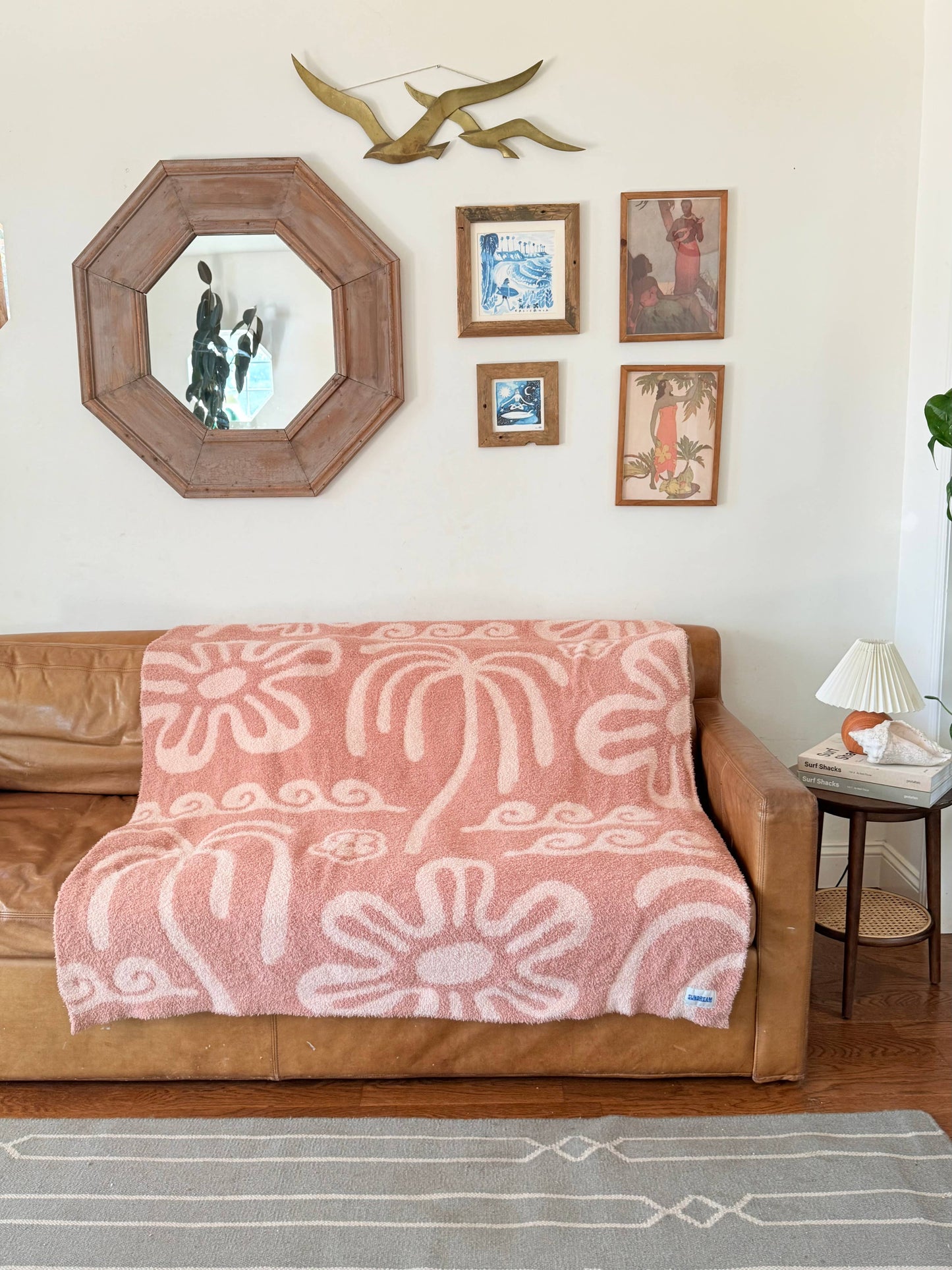 Hanalei Plush Throw - Island Blush