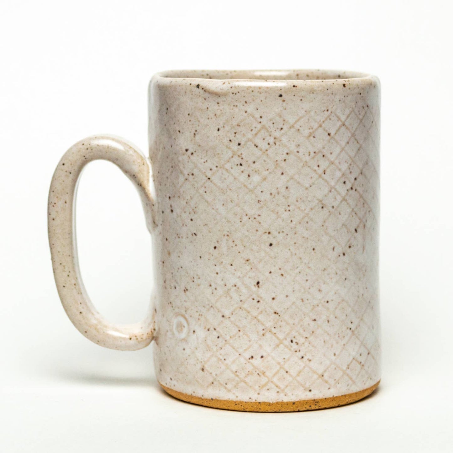Red Cardinal Pattern Handmade Ceramic White 14oz Mug