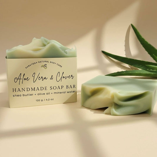 Aloe Vera Clover Handmade Soap Bar VEGAN COLD PROCESS