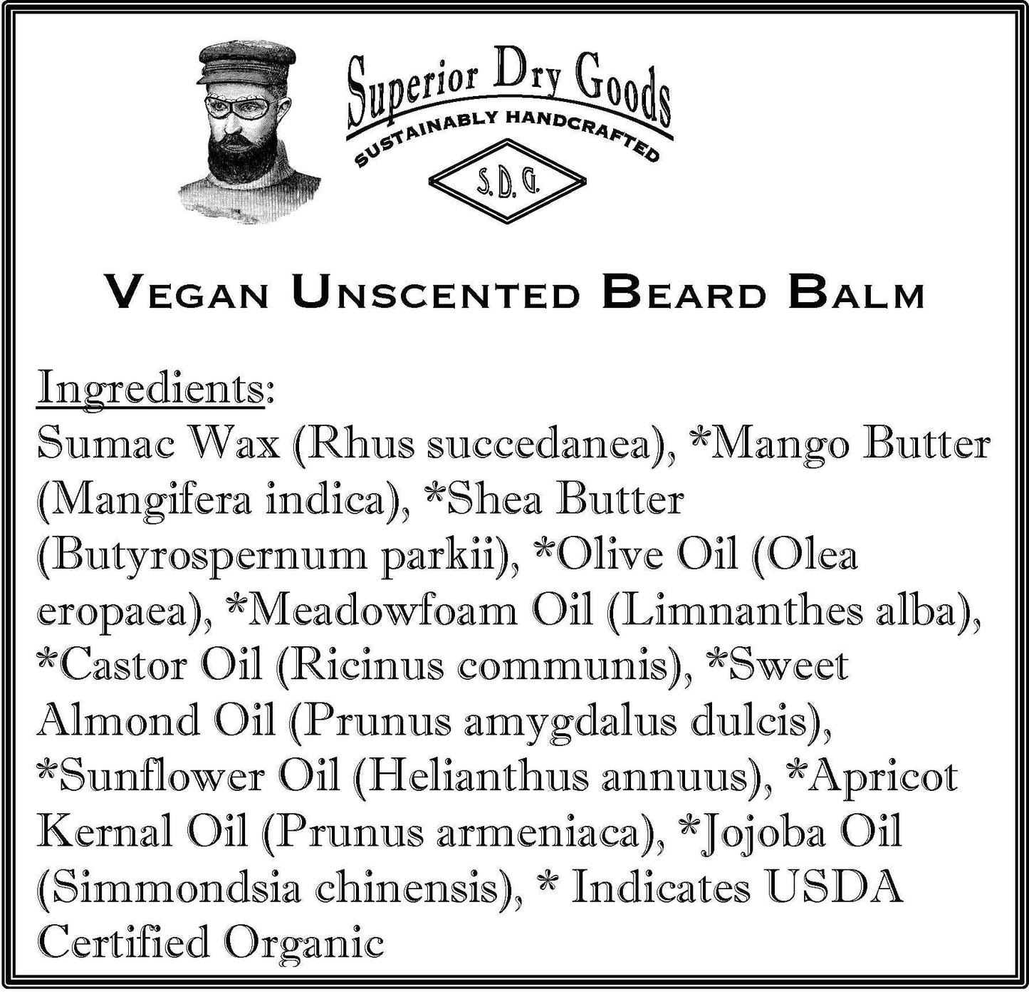 Vegan Unscented Beard Balm | All Natural