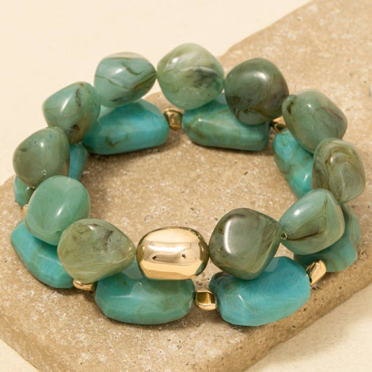 Mixed Chunky Acrylic Beaded Bracelet Set
