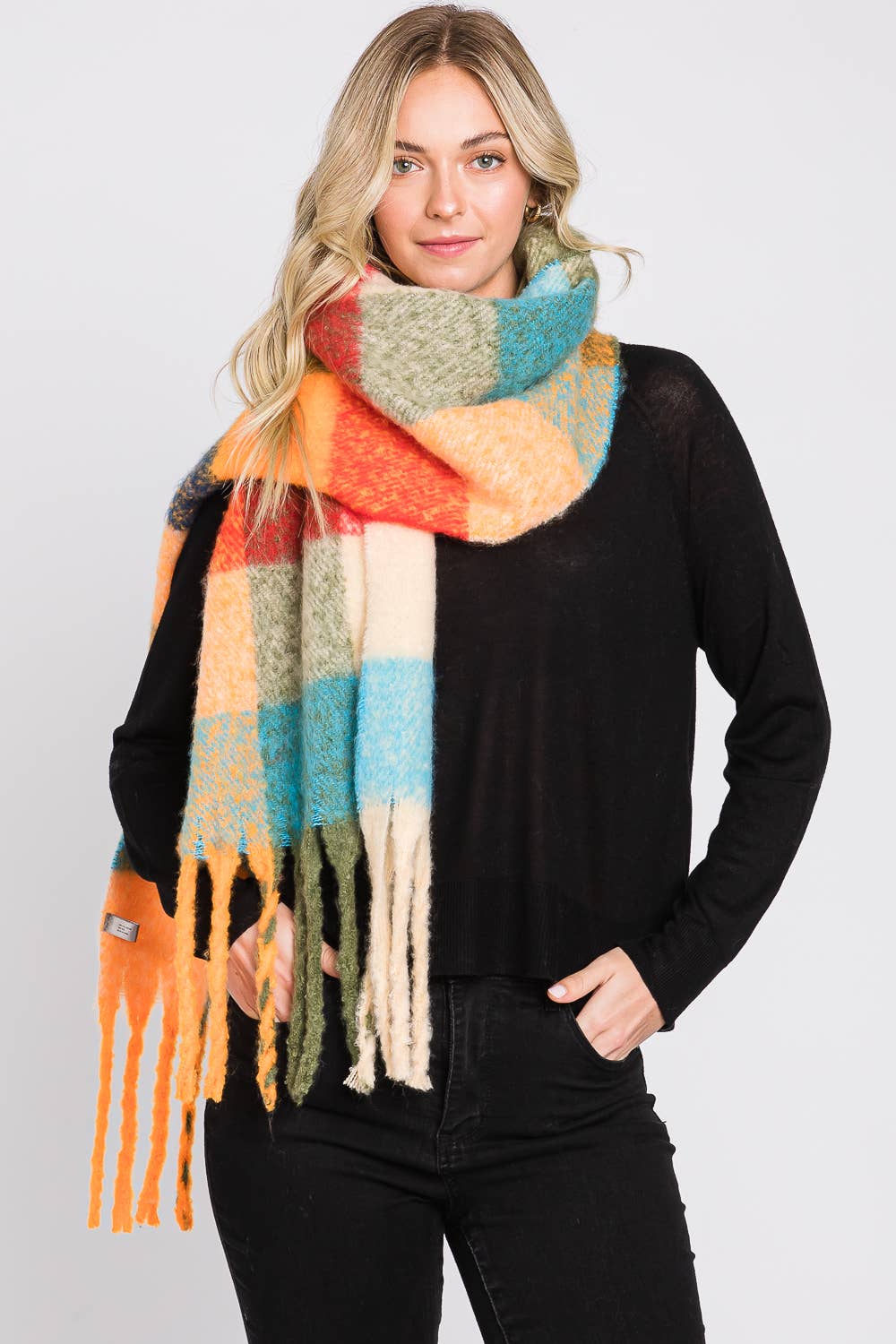 Plaid Scarves - Oblong Scarf/Shawl