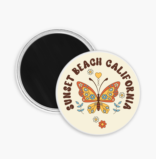 Pismo Boho Butterfly Button Magnet