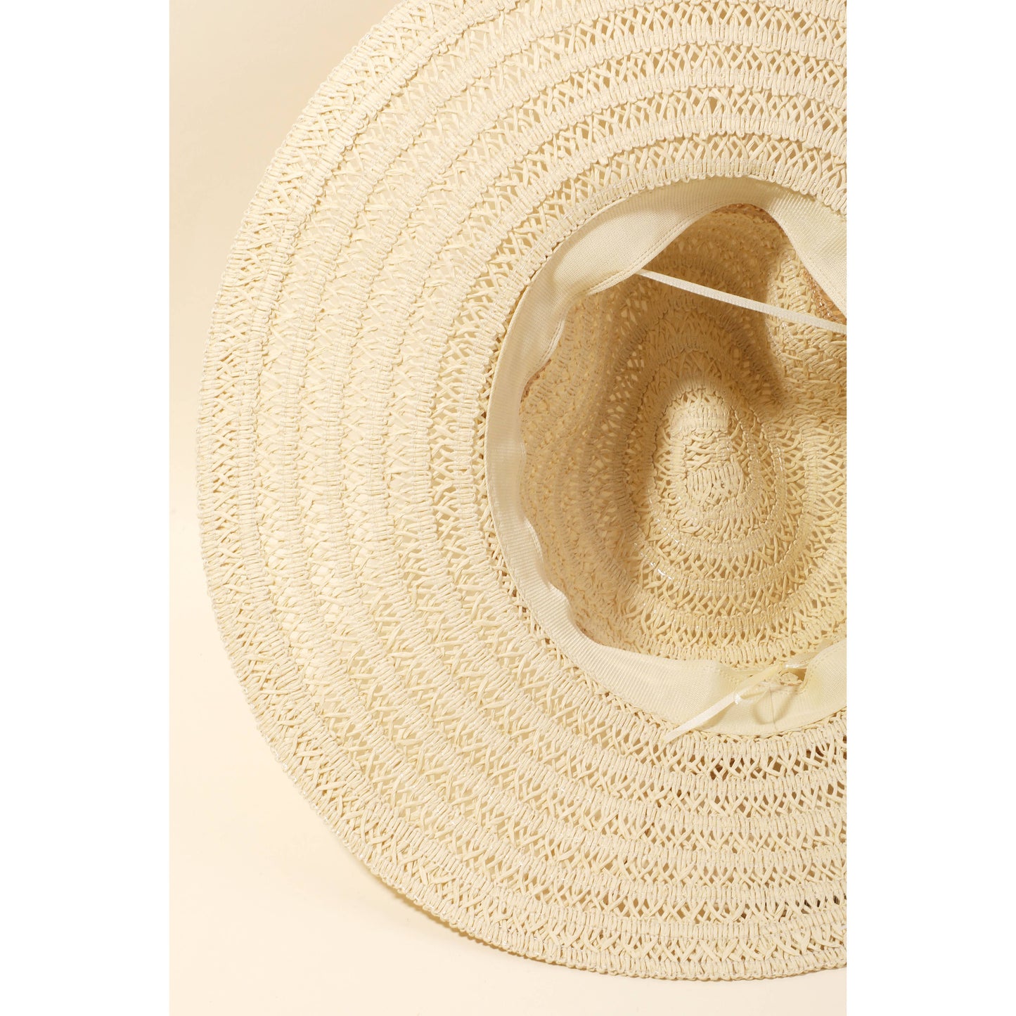 Straw Braided Ribbon Strap Sun Hat