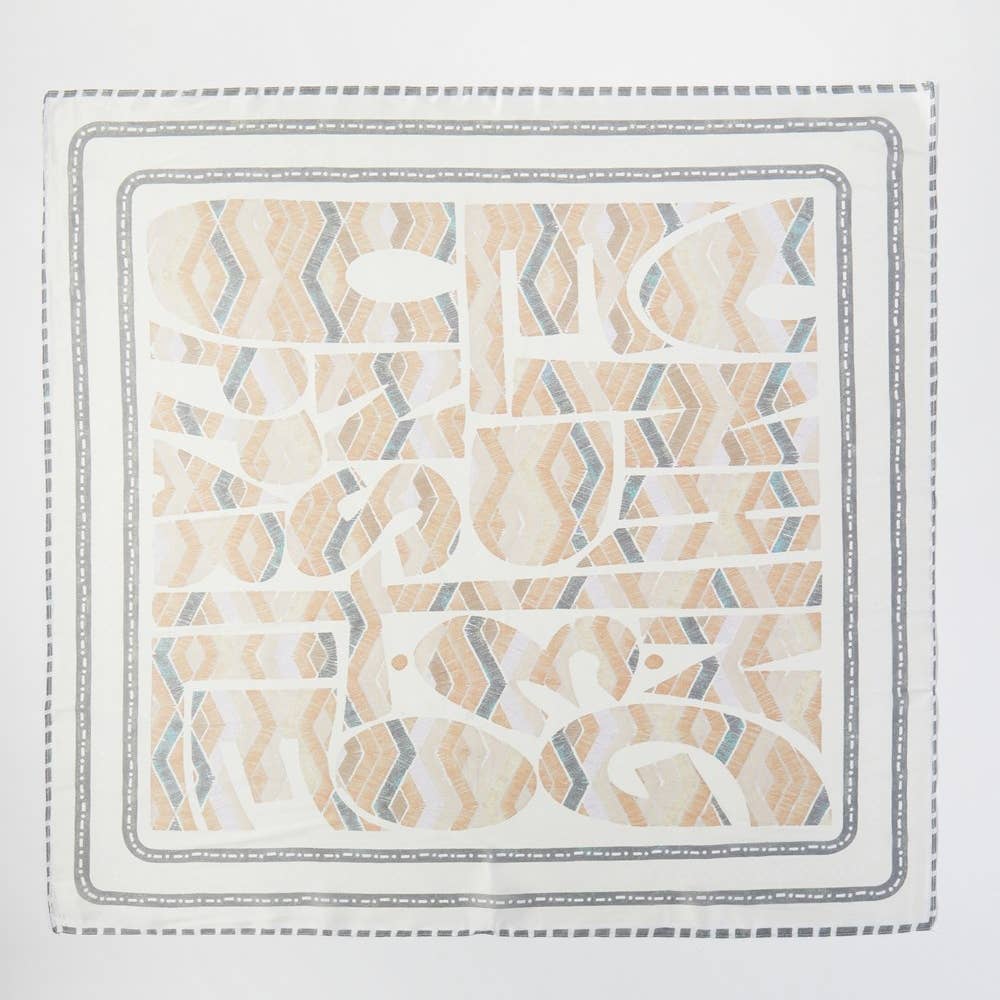 Abstract Tribal Print Square Bandana Scarf