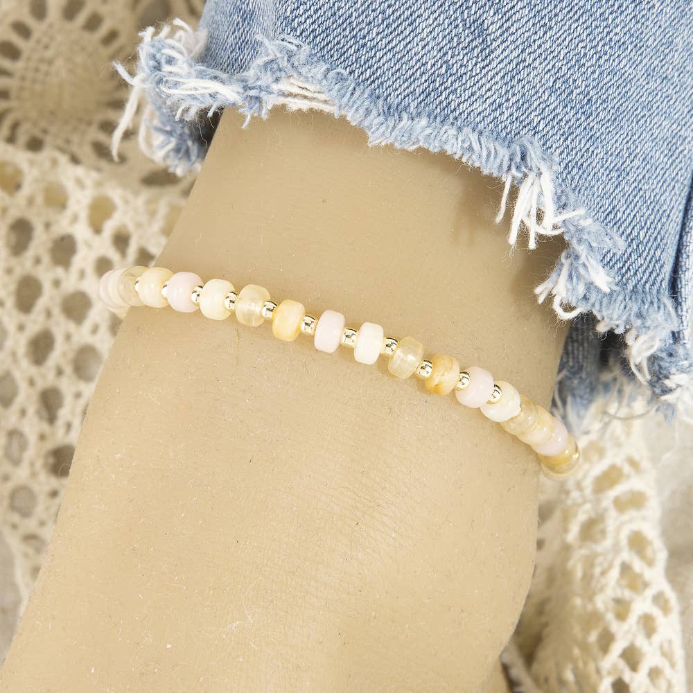 Colorful Rondelle Bead Stretch Beaded Anklet