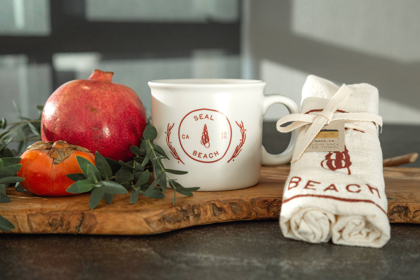 Custom COASTAL Flour Sack Tea Towels - White