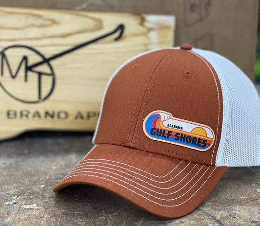 Sun Ride Waves - Leather Patch Hat - CUSTOMIZABLE