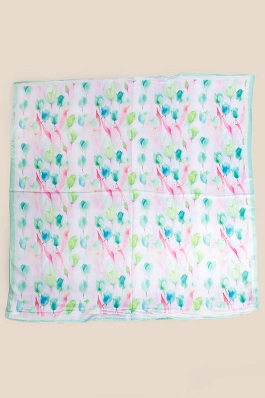 Floral Tulip Pattern Square Bandana Scarf