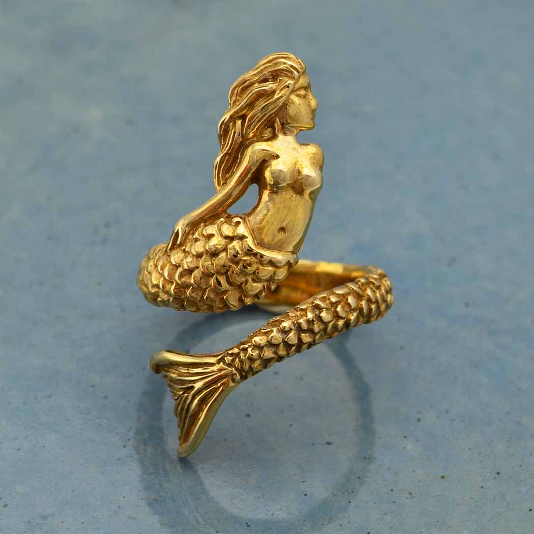Sterling Silver or Bronze Adjustable Mermaid Ring