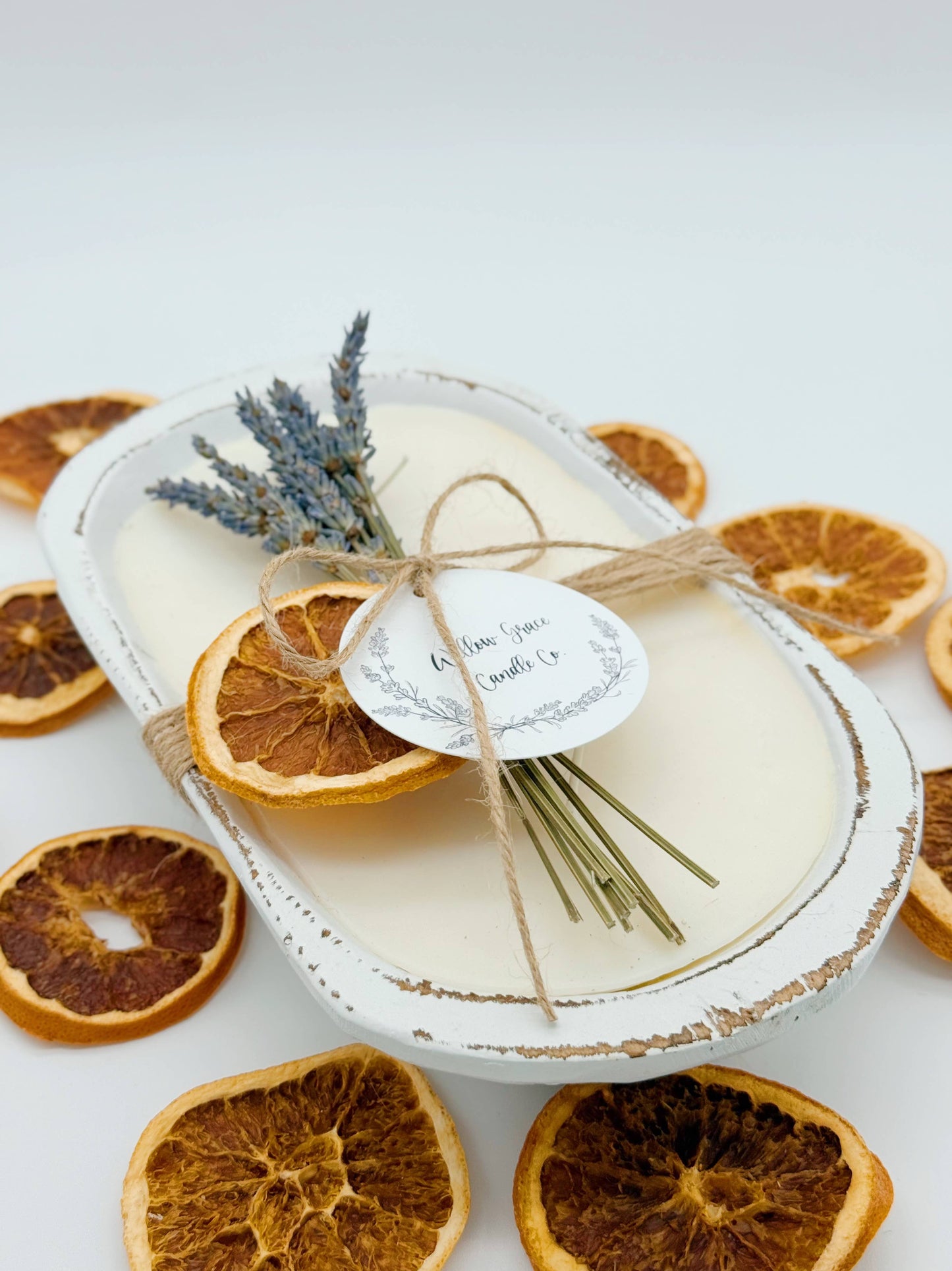 Summer Citrus Petite Dough Candle: White Wash