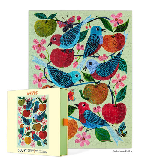 Apple Orchard 500 Piece Puzzle, Spring Bird Floral Gift